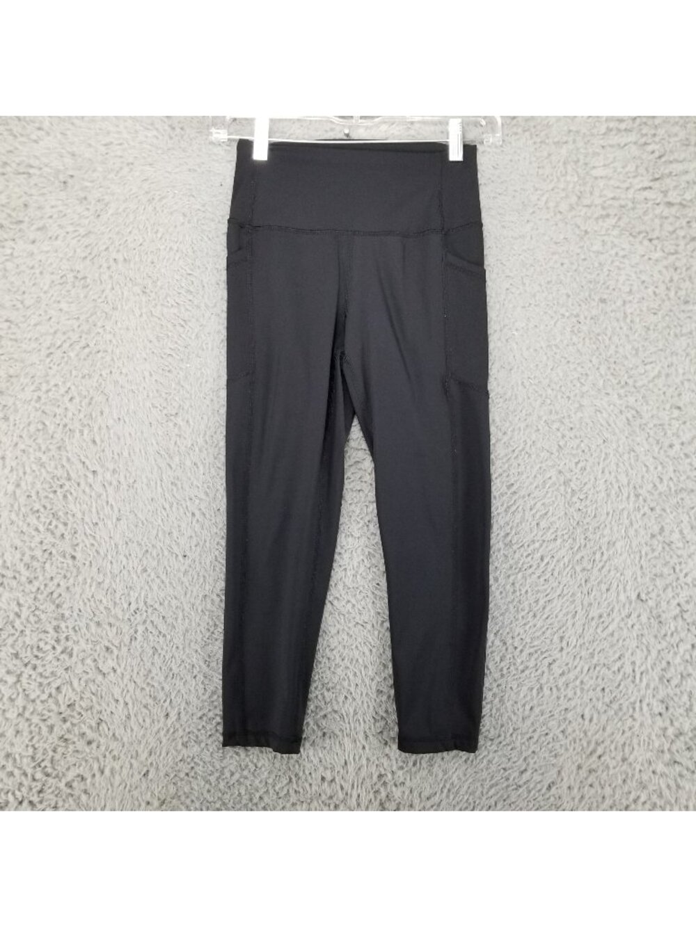 ZYIA Pants Womens 4 Black Stretch Mid Rise Yoga Cropped Leggings Athletic